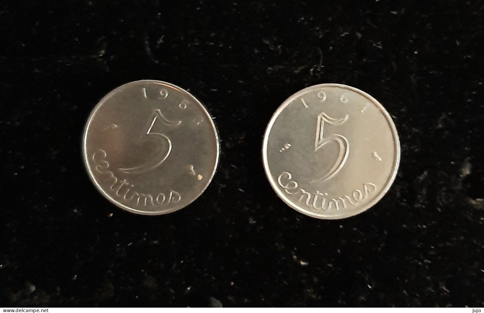 Monnaie - France - 2 Pieces De 5 Centimes épi (1963/1964) - 1 Centime