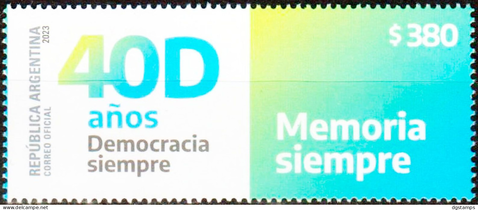 Argentina 2023 ** 40 Years Of Democracy. Democracy Always. Always Memory. - Ongebruikt
