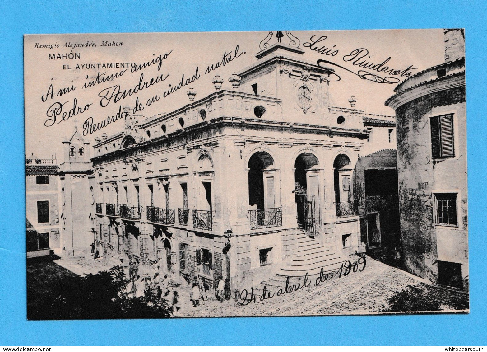 569  SPAIN ISLAS BALEARES MAHON AYUNTAMIENTO BUILDING   POSTCARD - Menorca