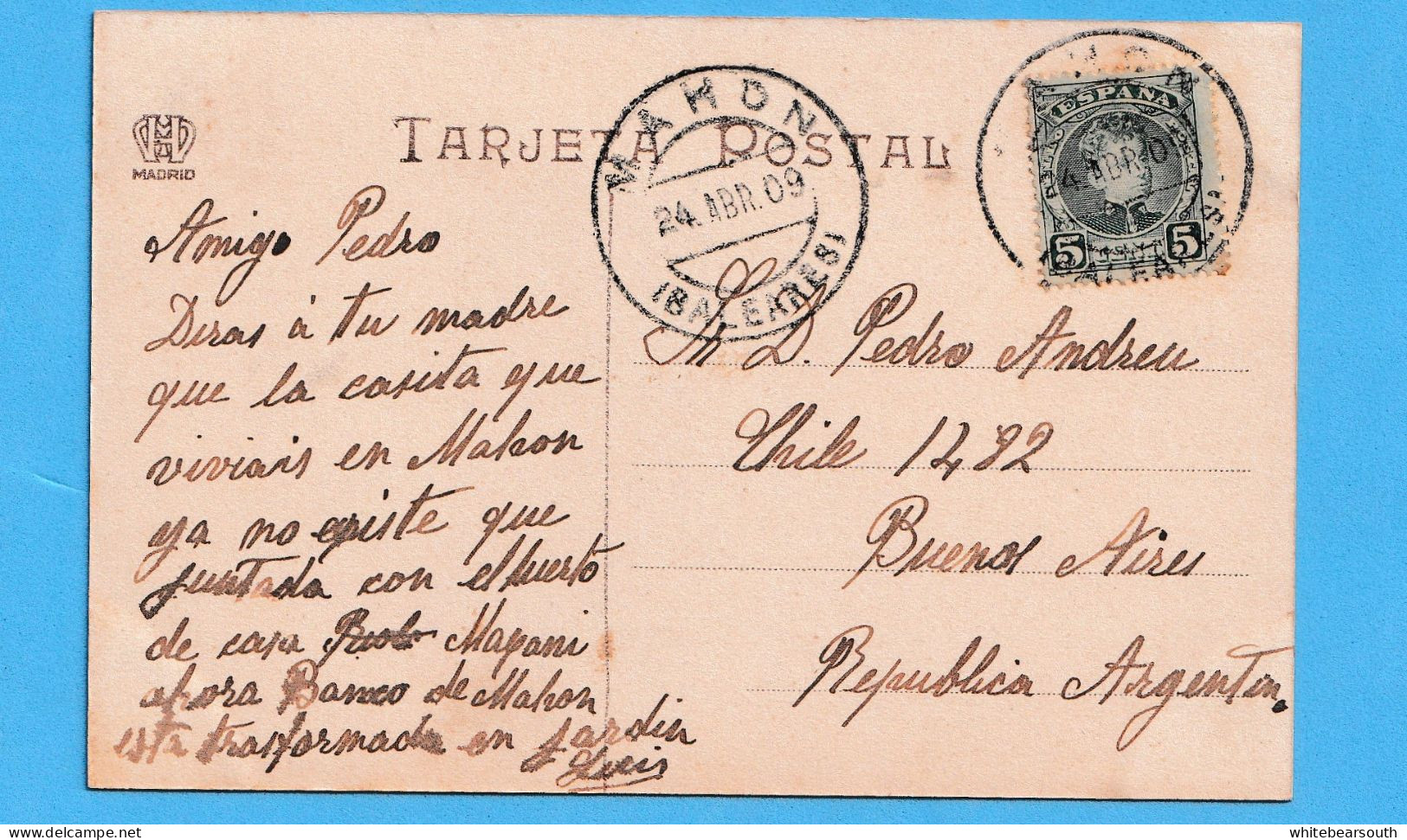 569  SPAIN ISLAS BALEARES MAHON AYUNTAMIENTO BUILDING   POSTCARD - Menorca