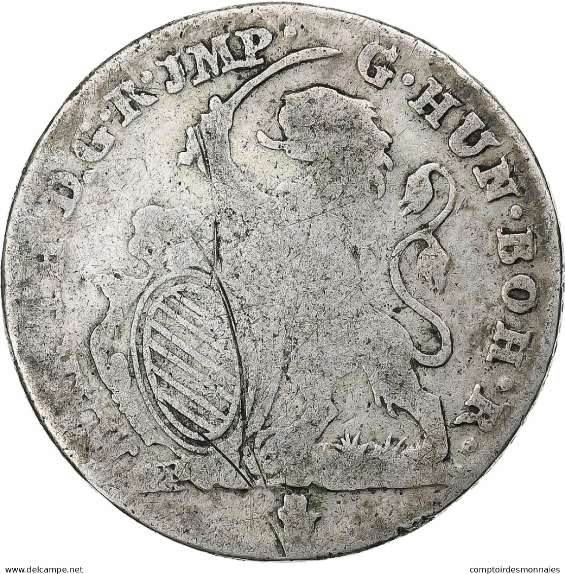 Pays-Bas Autrichiens, Maria Theresa, Escalin, 1754, Anvers, Argent, TB, KM:15 - …-1795 : Période Ancienne