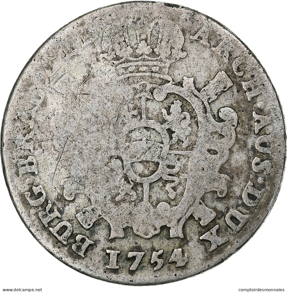Pays-Bas Autrichiens, Maria Theresa, Escalin, 1754, Anvers, Argent, TB, KM:15 - …-1795 : Période Ancienne