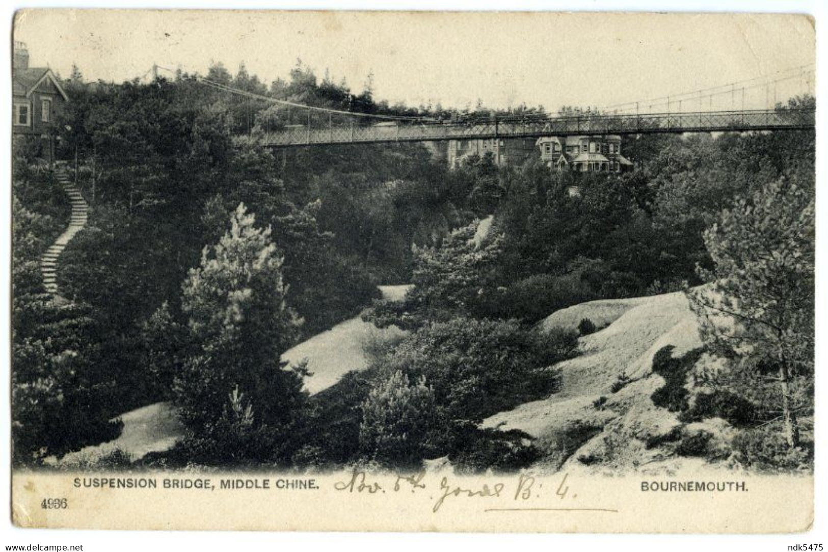 BOURNEMOUTH : SUSPENSION BRIDGE, MIDDLE CHINE / SHILLINGSTONE, CHILD OKEFORD CDS / EASTLEIGH, LEIGH RD (WHEATLEY) - Bournemouth (avant 1972)