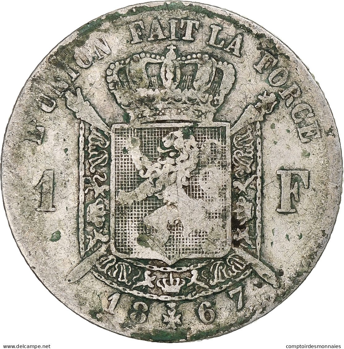 Belgique, Leopold II, Franc, 1867, Bruxelles, Argent, TB, KM:28 - 1 Frank