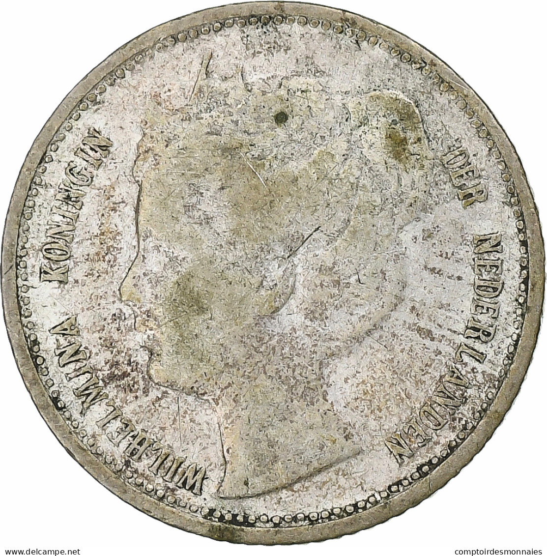 Pays-Bas, Wilhelmina I, 10 Cents, 1898, Utrecht, Argent, TB - 10 Cent