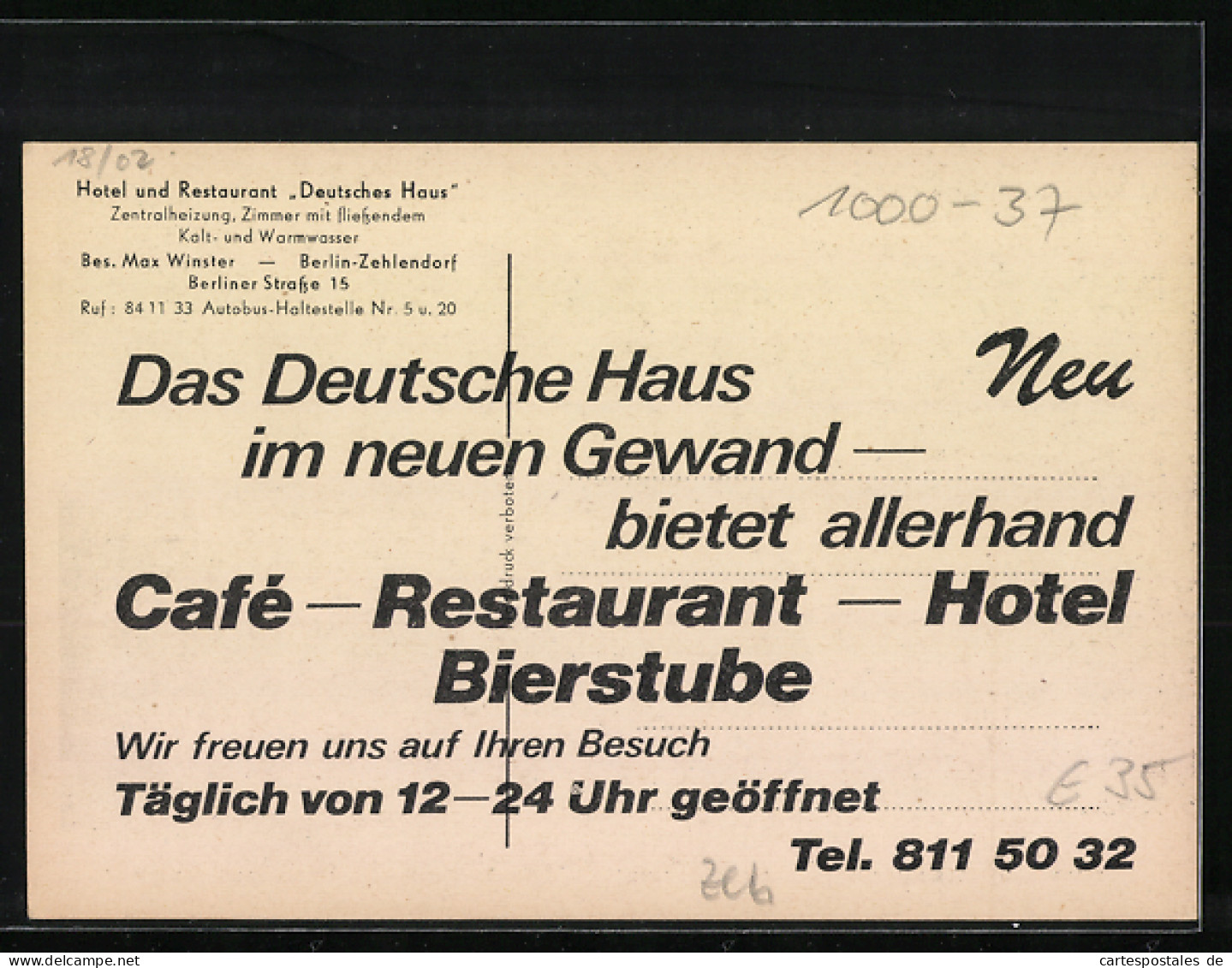 AK Berlin-Zehlendorf, Hotel-Restaurant Deutsches Haus  - Zehlendorf