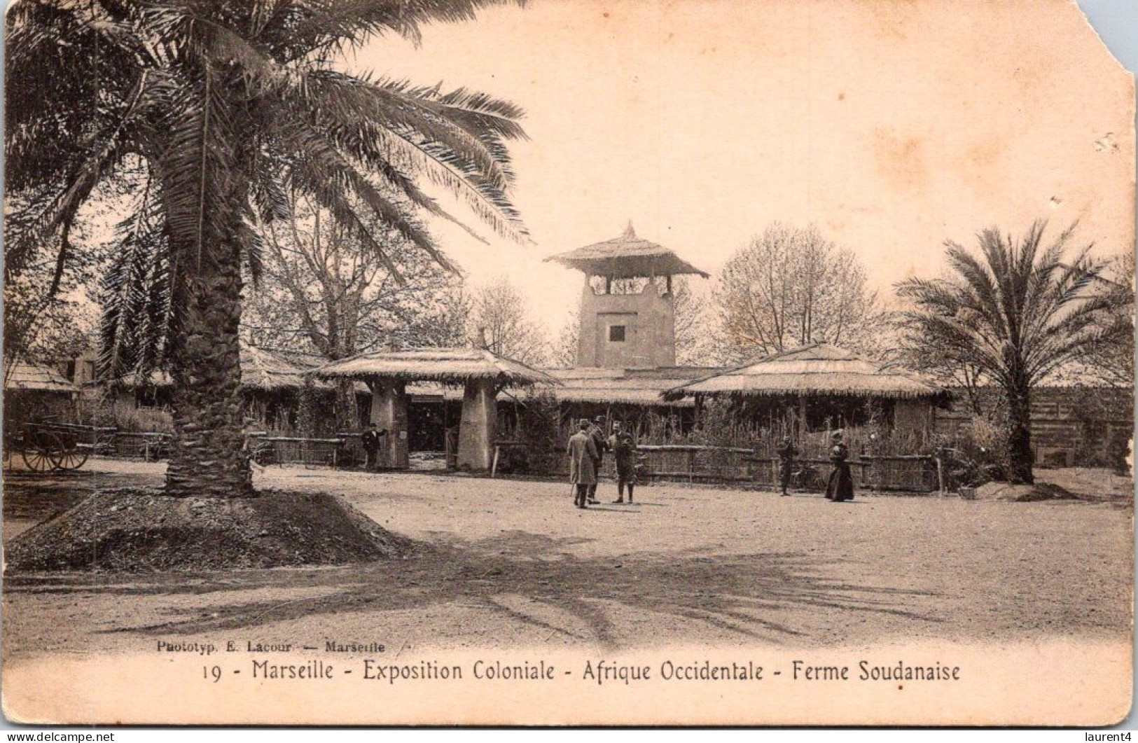 1-4-2024 (4 Y 36A) VERY OLD - B/w - France - Marseille , Exposition Coloniale - Afrique Occidentale Ferme Soudanaise - Expositions