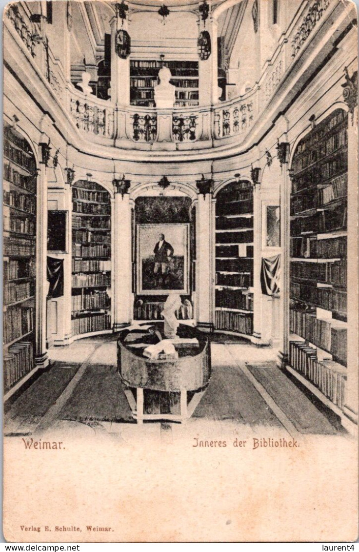 1-4-2024 (4 Y 36A) VERY OLD - B/w - Germany - Weimar Library - Biblioteche