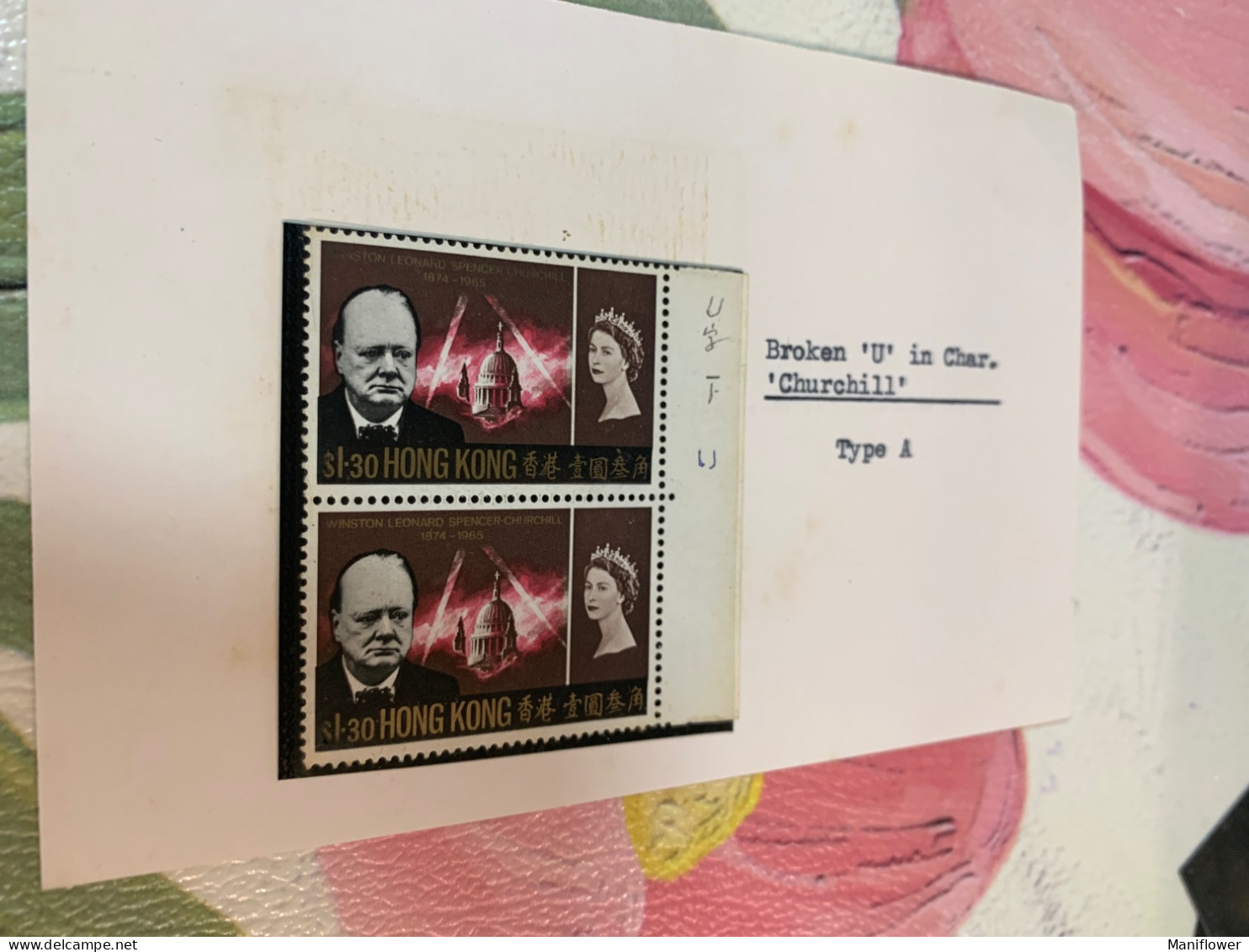 Hong Kong Stamp Error Broken U Refer To Yang Catalog Rare Attractive Pair - Lettres & Documents