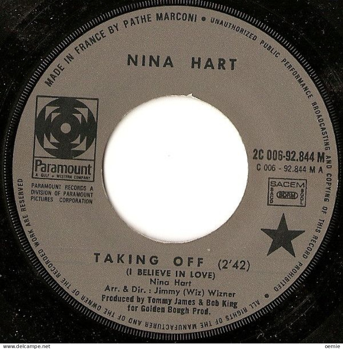 CHANSON  DU FILM  TAKING OFF  I BELIEVE IN LOVE NINA HART - Musique De Films