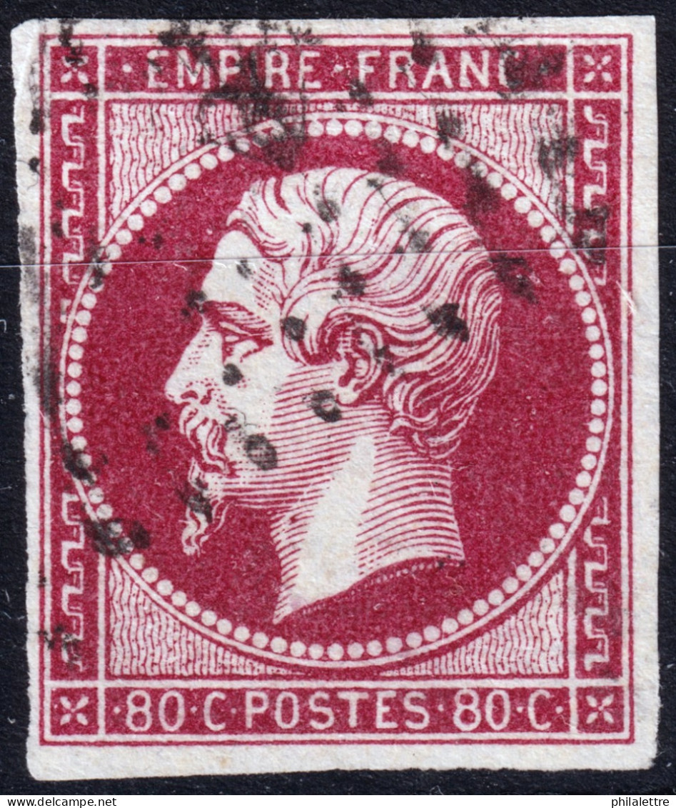 FRANCE - 1859  Yv.17Be 80c Rose Foncé Empire ND Oblitéré - TB - 1853-1860 Napoleone III