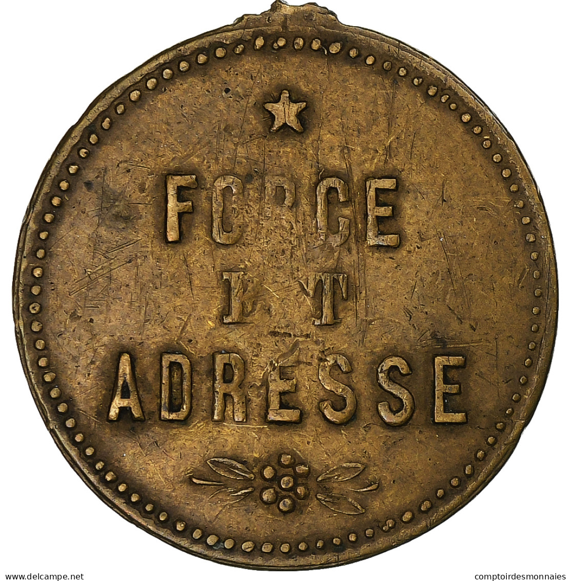 France, Médaille, Honneur/Force Et Adresse, Laiton, Broken, TB+ - Other & Unclassified