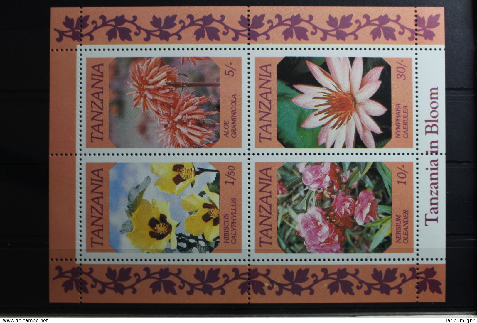 Tansania Block 57 Mit 324-327 Postfrisch Blumen #RQ753 - Tanzania (1964-...)