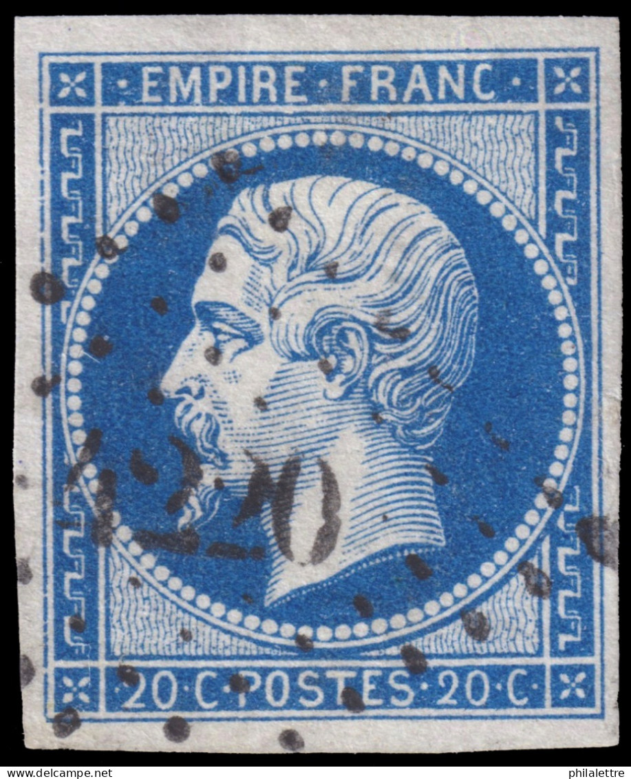 FRANCE - Obl. Losange Petits Chiffres 4220 De "MENTON" Sur Yv.14B (type 2) - TB - 1853-1860 Napoléon III.