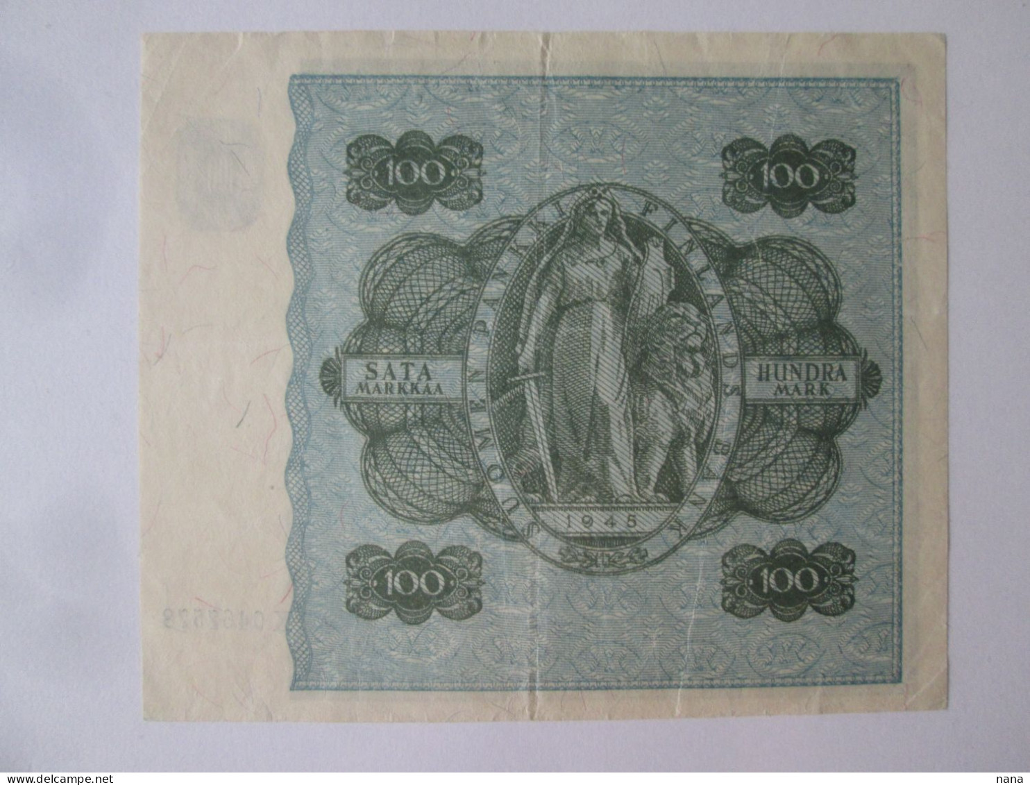 Rare! Finland 100 Markkaa 1945,see Pictures - Finlandia