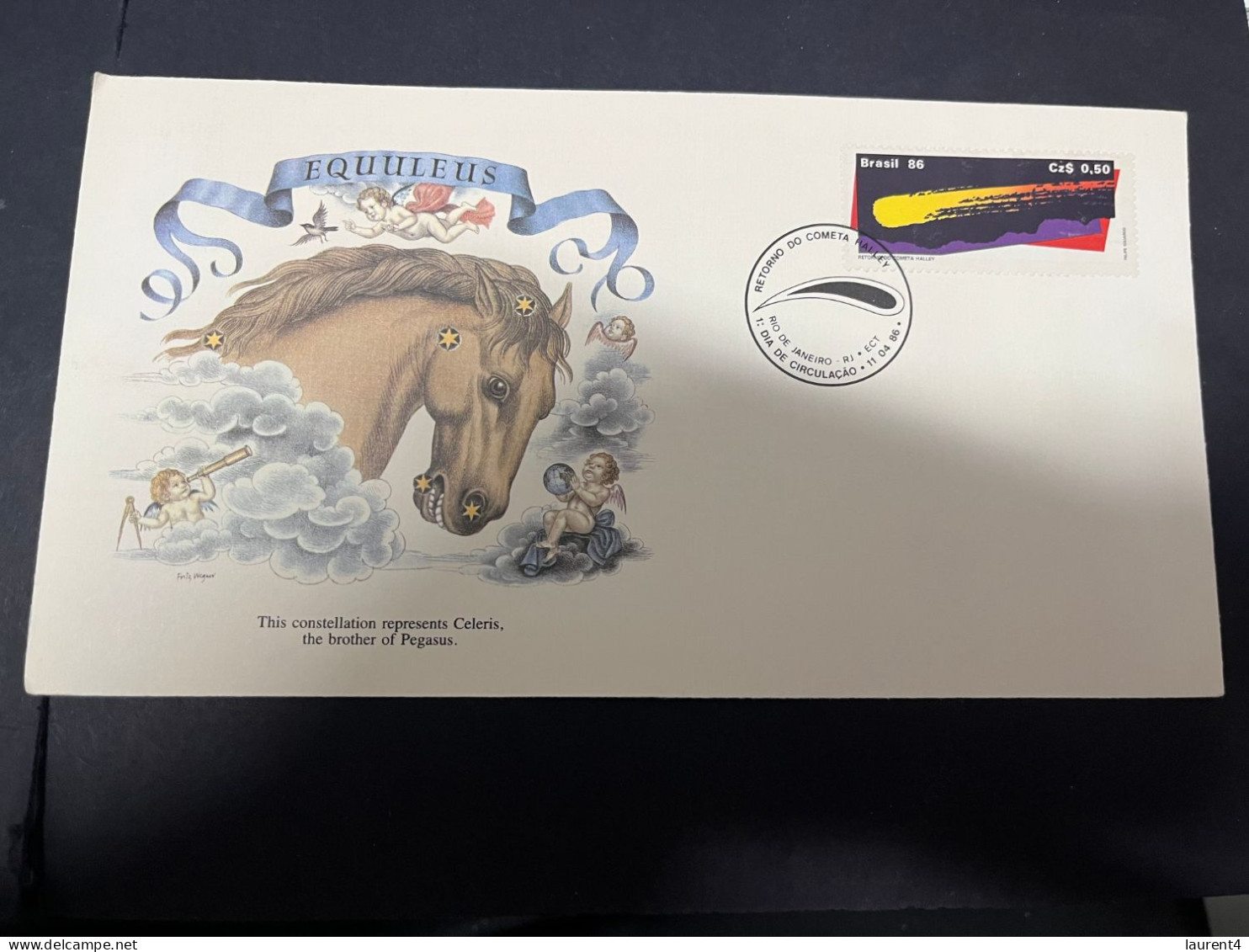 1-4-2024 (4 Y 38A) Brazil Stamp For AQUULEUS (Halley's Comet) Fleetwood FDC - Autres & Non Classés