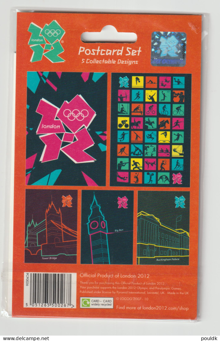 Great Britain 2012 Olympic Games In London - Postcard Set 5 Cards Mint - Plastic Wrapped. Postal Weight 0,09 Kg - Summer 2012: London