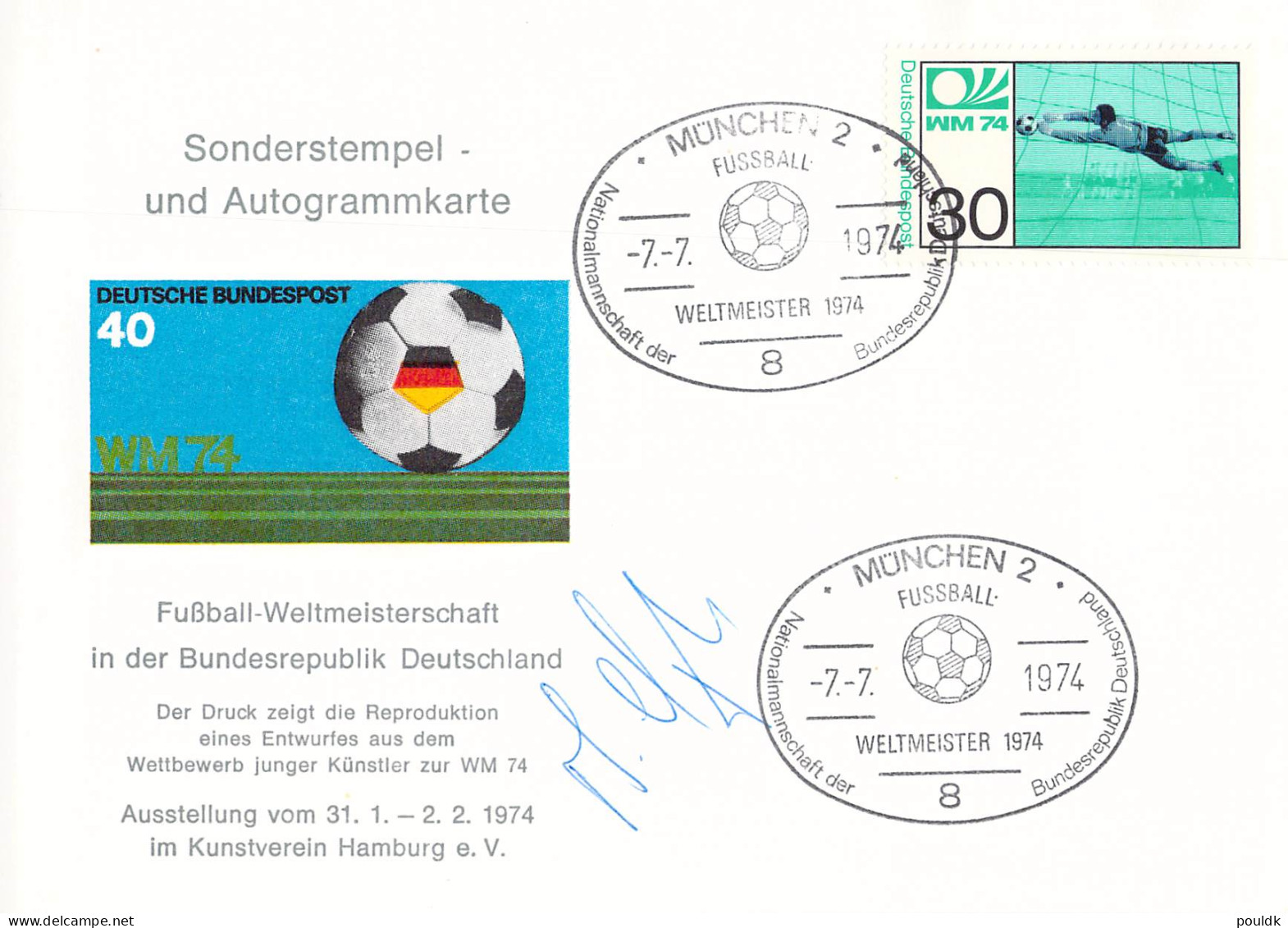 Germany Autograph Cards 1974 Germany Champions Football World Cup 1974 - Three Cards Do Not Know The Autographs - 1974 – West Germany