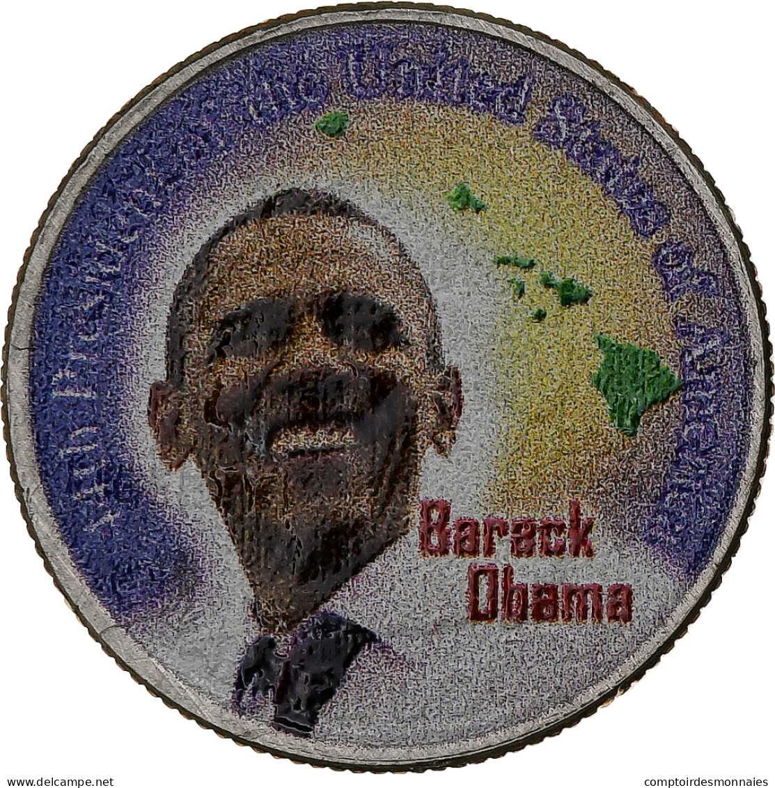 États-Unis, Quarter Dollar, Hawaii, Barack Obama, 2008, Philadelphie - 1999-2009: State Quarters