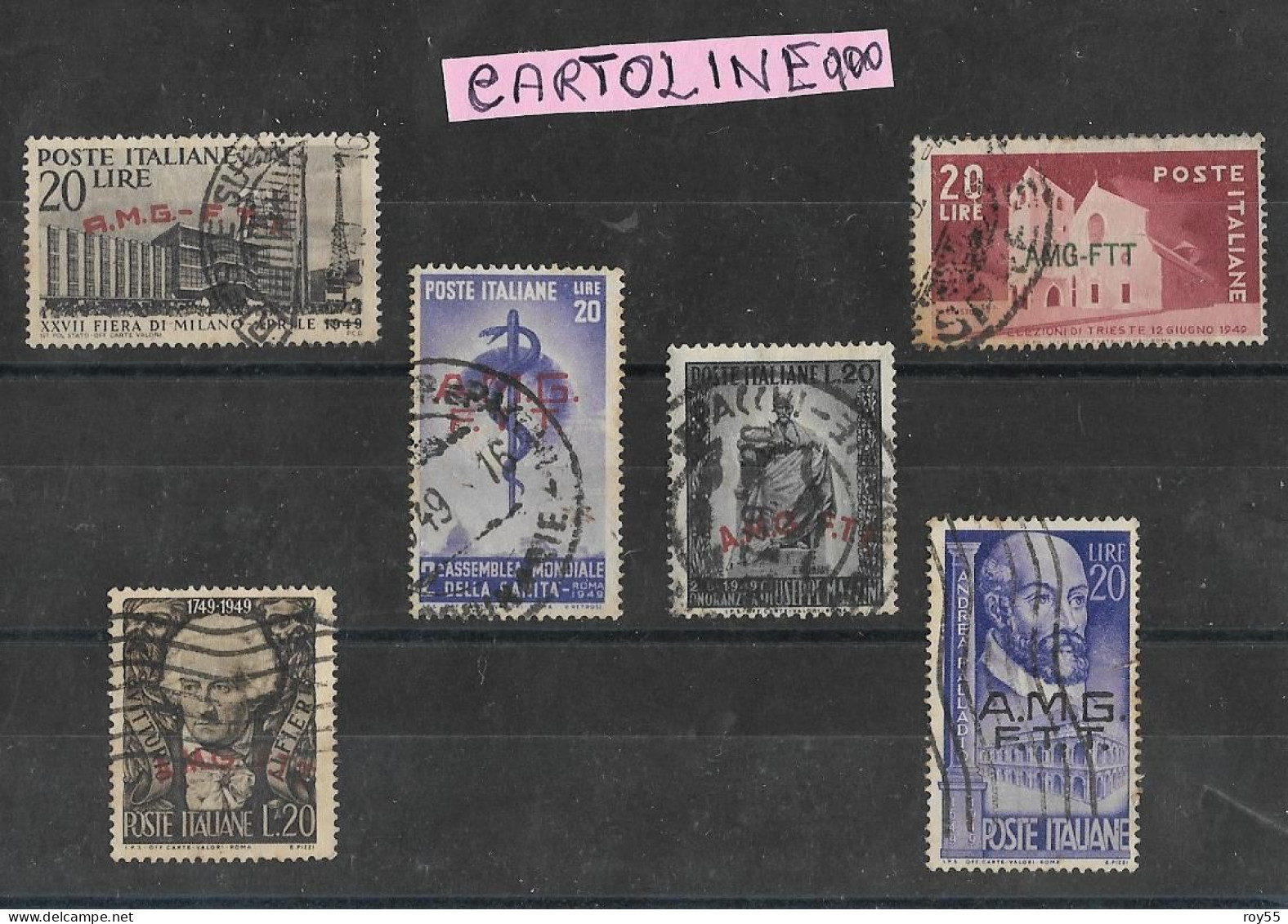 Francobolli Stamps Francobollo Stamp Trieste Zona A  Amg-ftt Sei Francobolli Mono Serie Singole Usati Annata 1949 - Afgestempeld