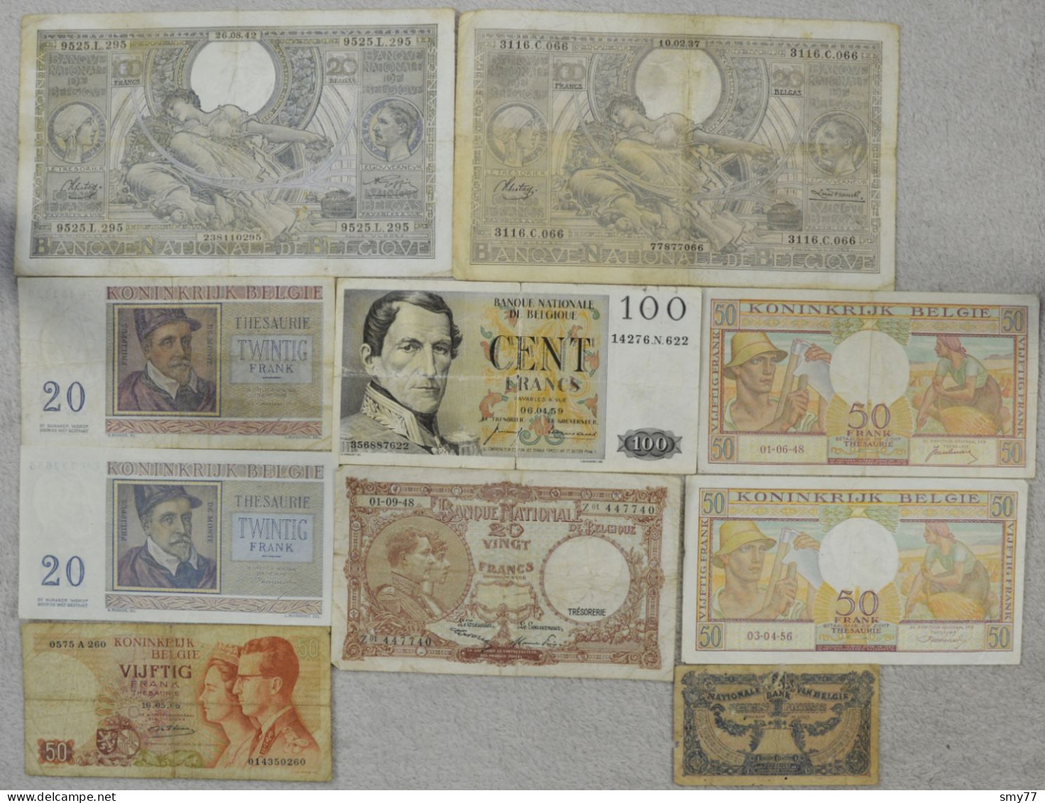 Belgique / Belgium • Lot  10x • Paper Money / Billets / Circulés • [24-533] - [ 9] Colecciones