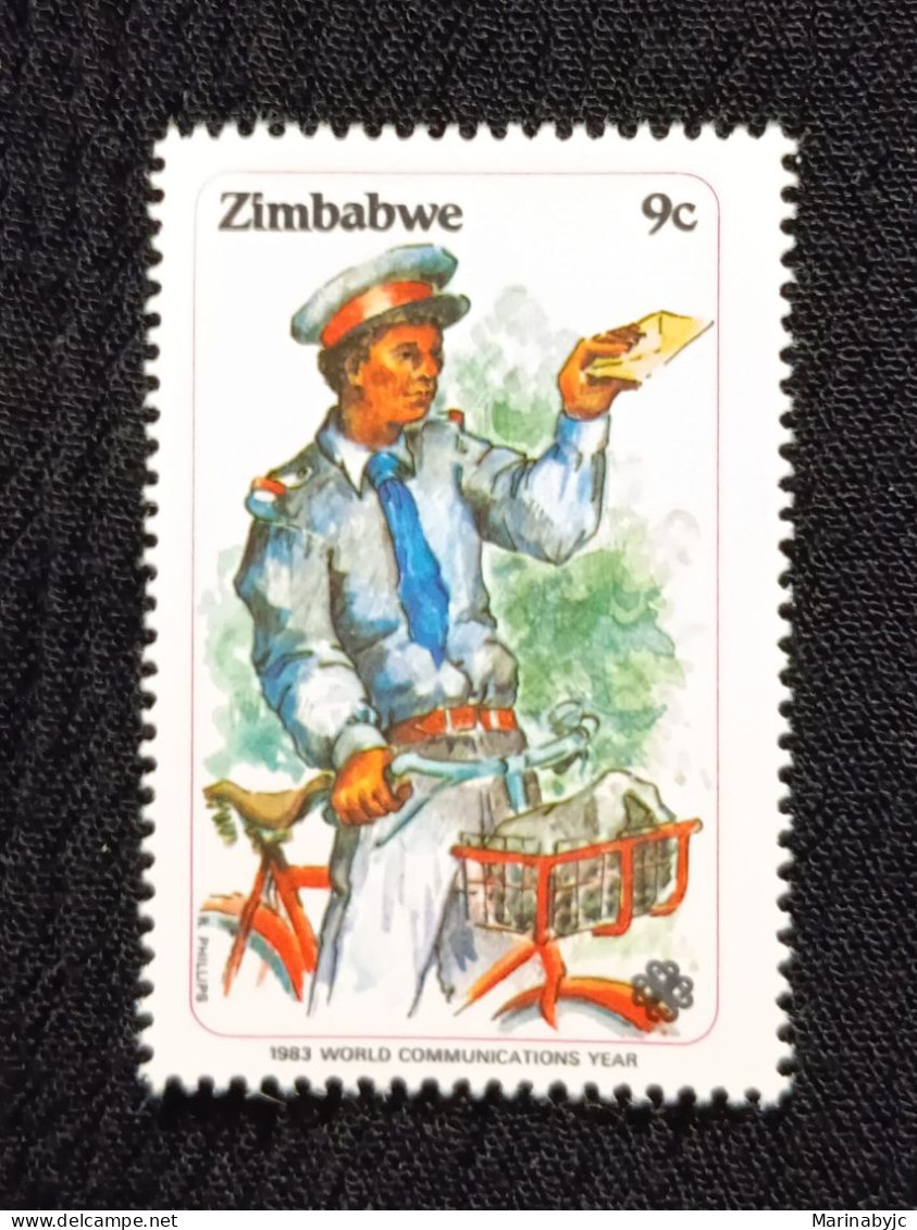 D)1983, ZIMBABWE, STAMP WORLD YEAR OF COMMUNICATIONS, POST, MNH - Zimbabwe (1980-...)