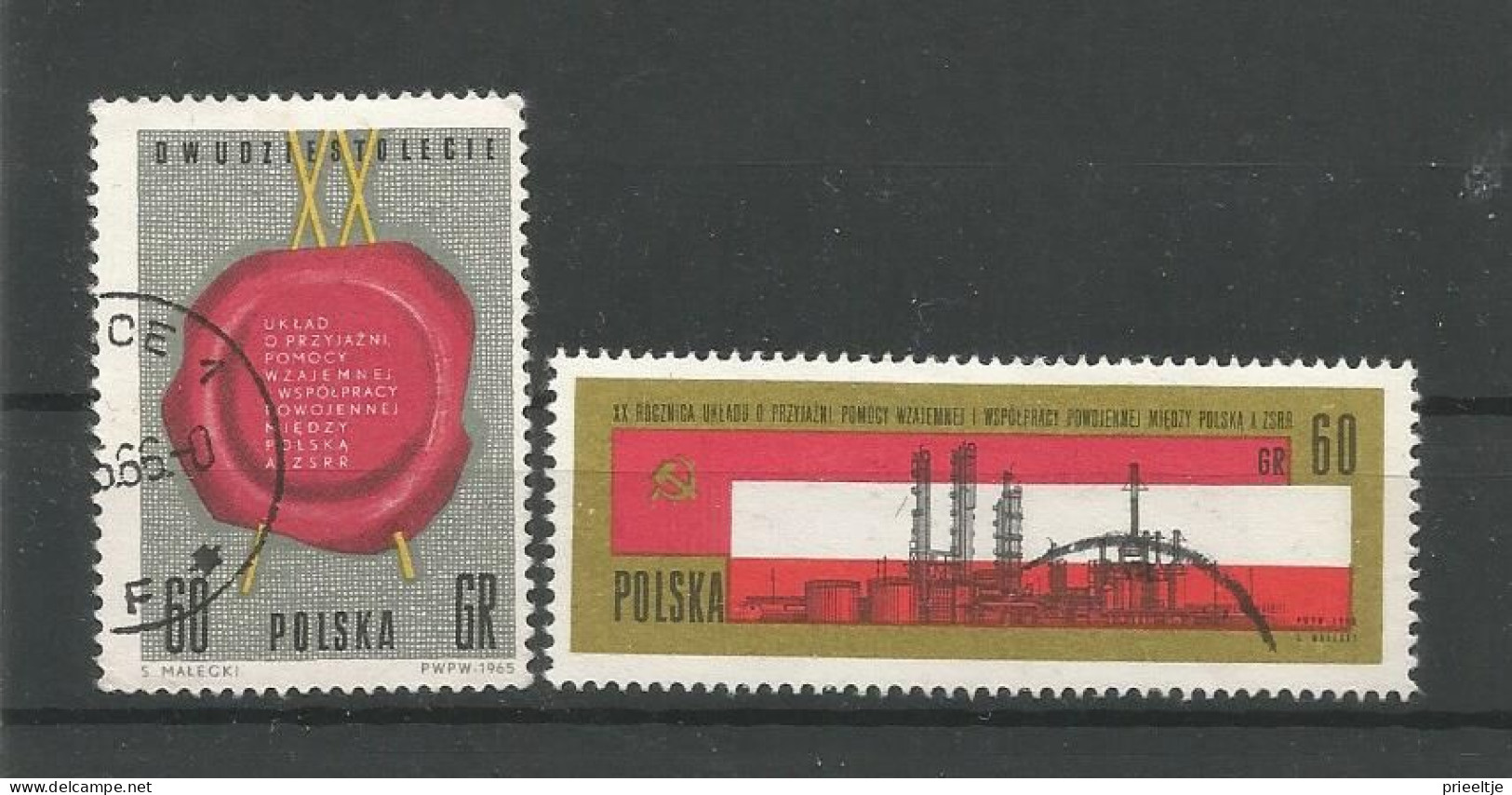 Poland 1965 20 Y. Russia Friendship Y.T. 1433/1434 (0) - Oblitérés