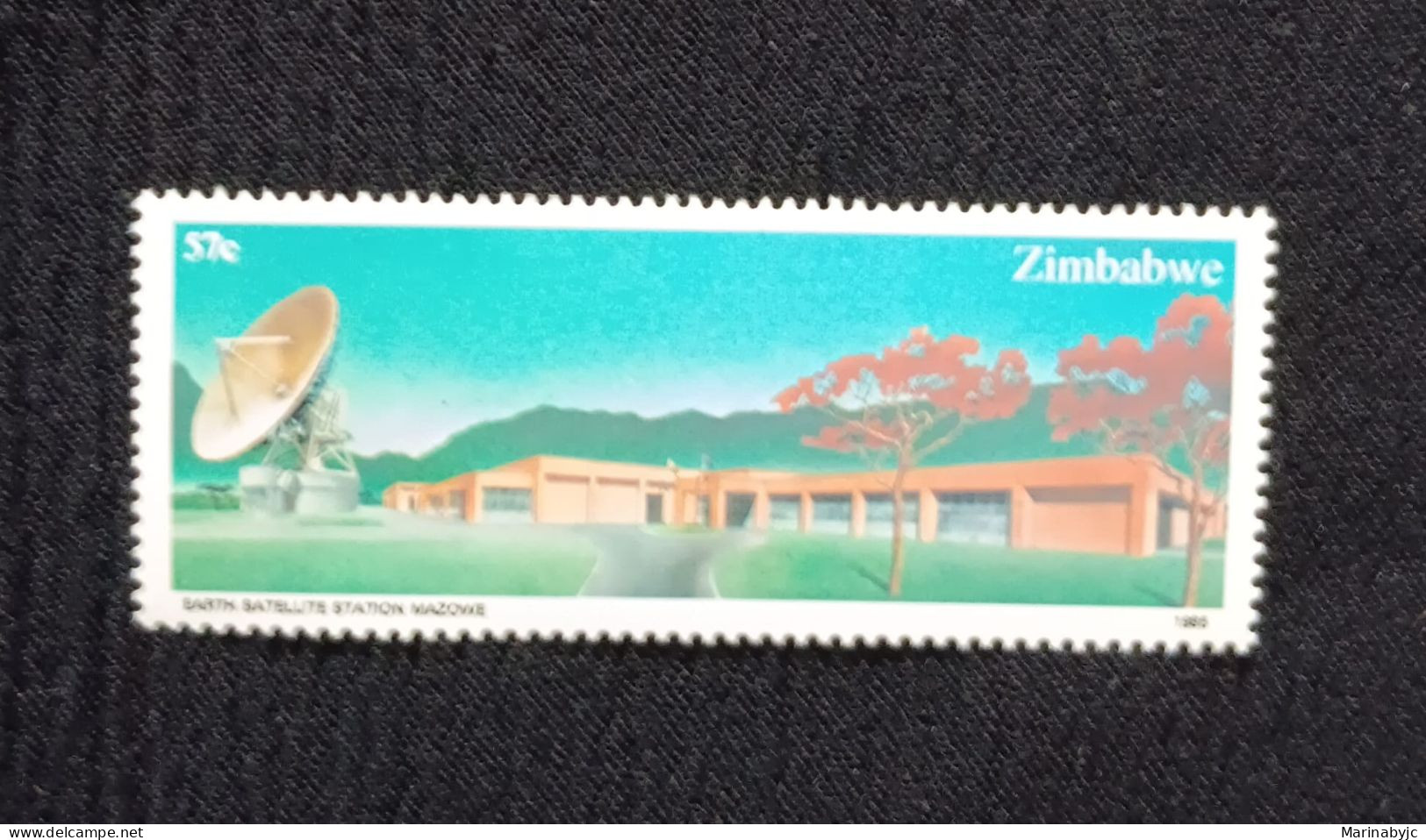 D)1985, ZIMBABWE, STAMP MAZOWE GROUND STATION, VIEW OF GROUND STATION, MNH - Zimbabwe (1980-...)