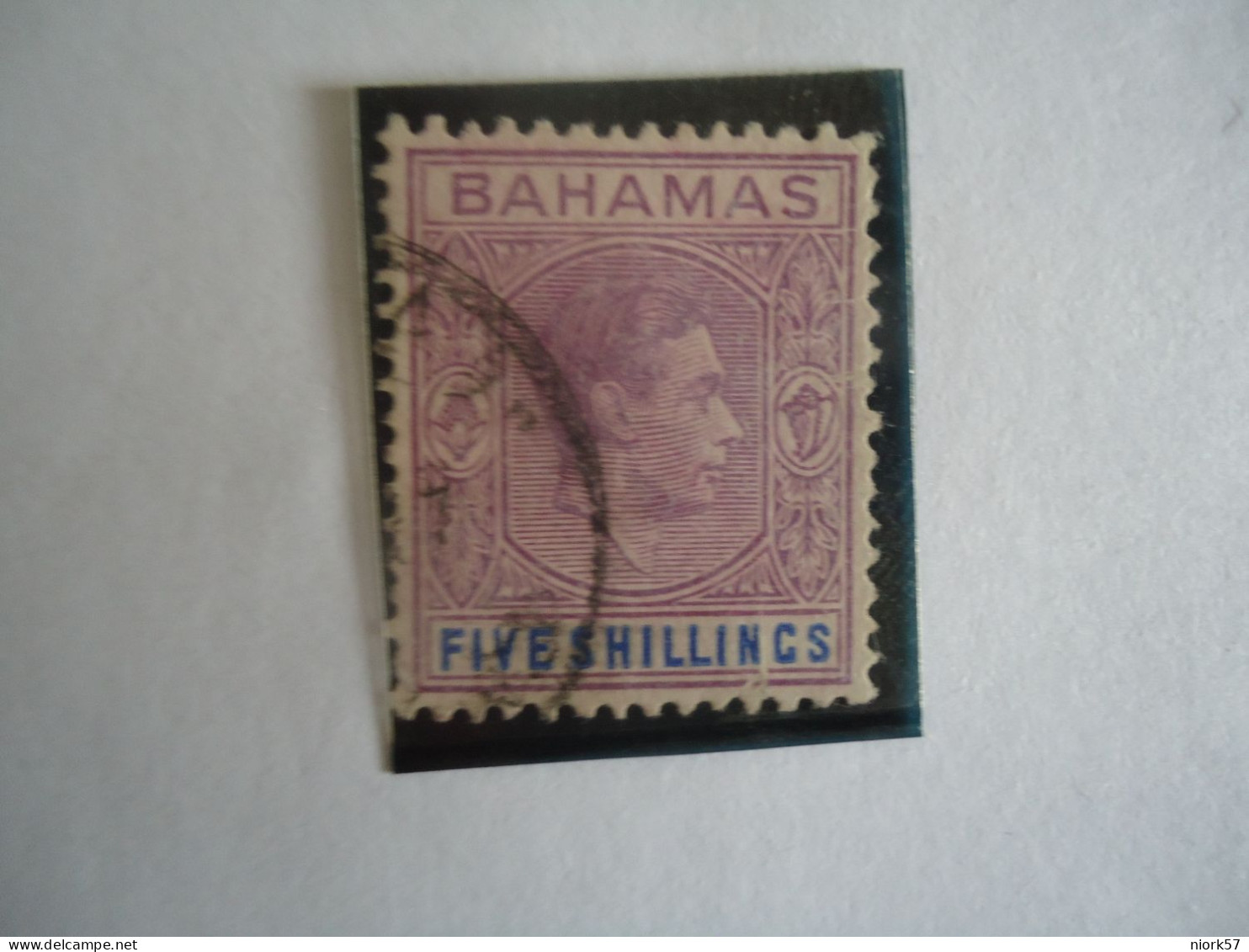 BAHAMAS USED STAMPS  1938 KINGS  FIVE SHILLING - Bahamas (1973-...)