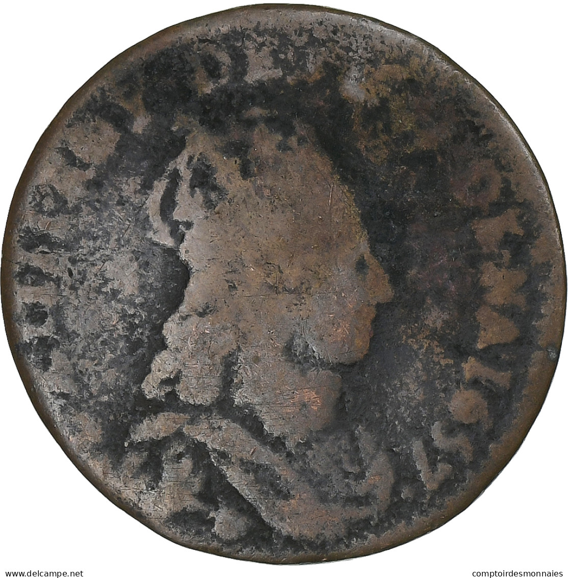 France, Louis XIV, Liard, 1657, Meung-sur-Loire, Cuivre, TB, Gadoury:80, KM:192 - 1643-1715 Luigi XIV El Re Sole