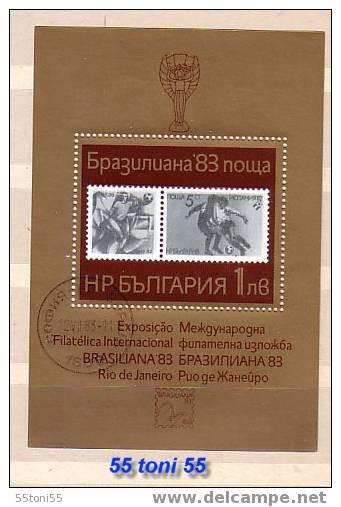 1983   FOOTBALL – BRASILIANA   S/S – Used /oblitere (O) BULGARIA / Bulgarie - Oblitérés