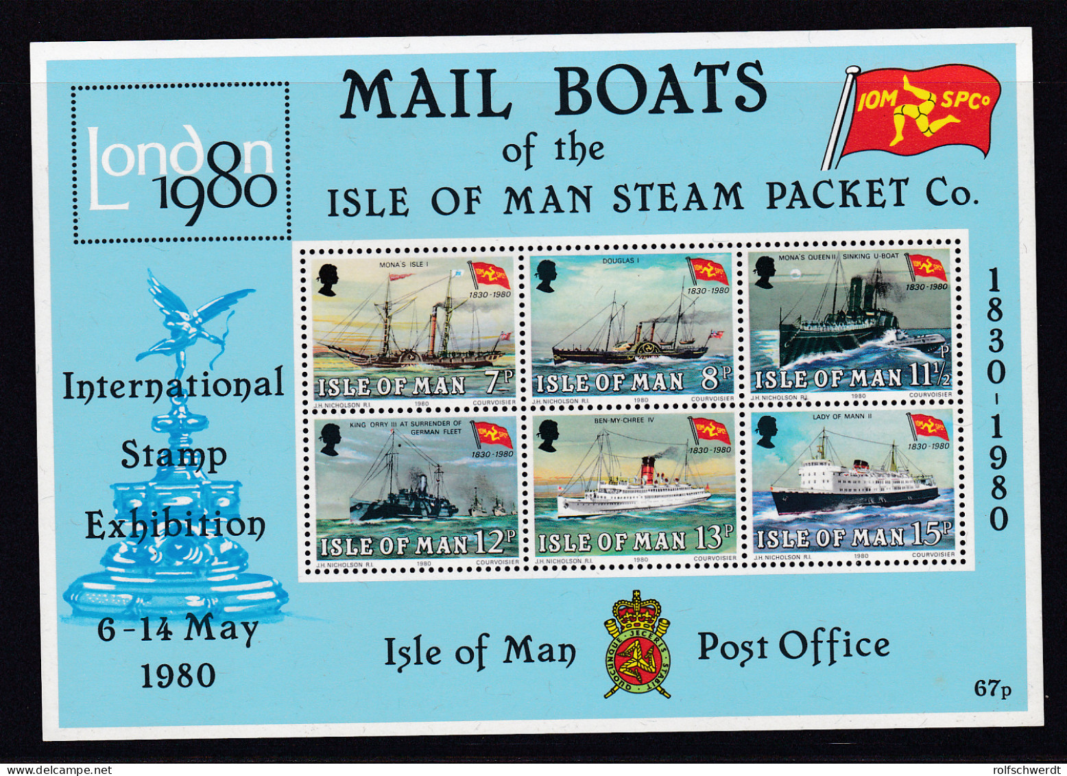 150 Jahre Lsle Of Man Steam Packet Company, Block ** - Isla De Man