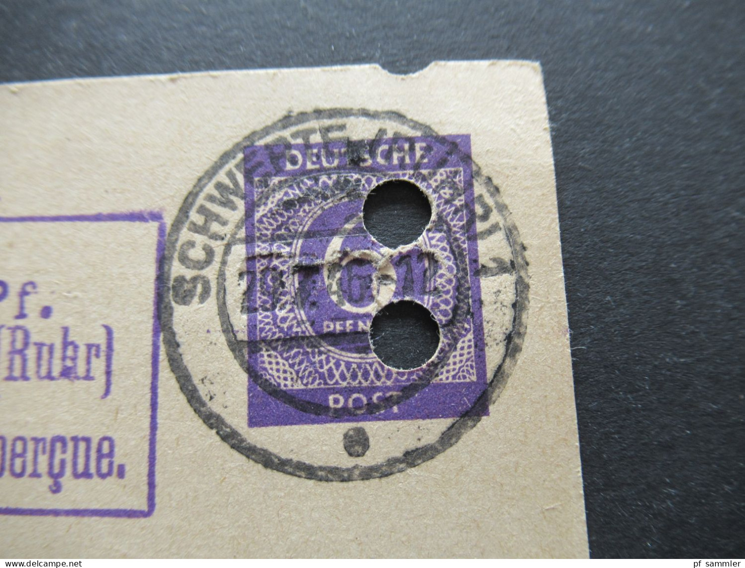 29.6.1946 Kontrollrat GA P B10 Notausgabe Schwerte Ruhr Stempel Nachw. Gebühr Bezahlt Und Postamt Schwerte Ruhr 250€ KW - Entiers Postaux