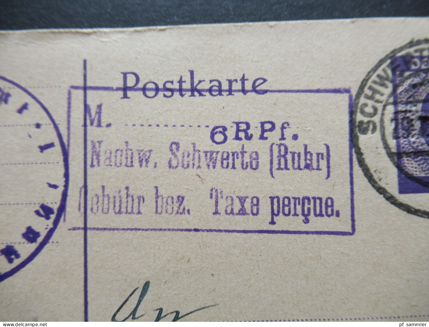29.6.1946 Kontrollrat GA P B10 Notausgabe Schwerte Ruhr Stempel Nachw. Gebühr Bezahlt Und Postamt Schwerte Ruhr 250€ KW - Ganzsachen