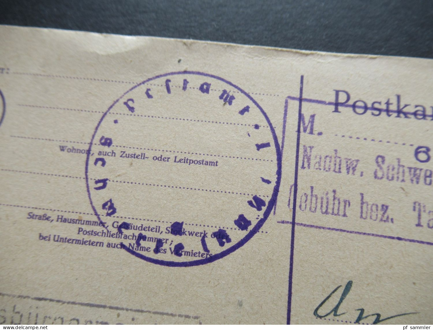 29.6.1946 Kontrollrat GA P B10 Notausgabe Schwerte Ruhr Stempel Nachw. Gebühr Bezahlt Und Postamt Schwerte Ruhr 250€ KW - Postal  Stationery