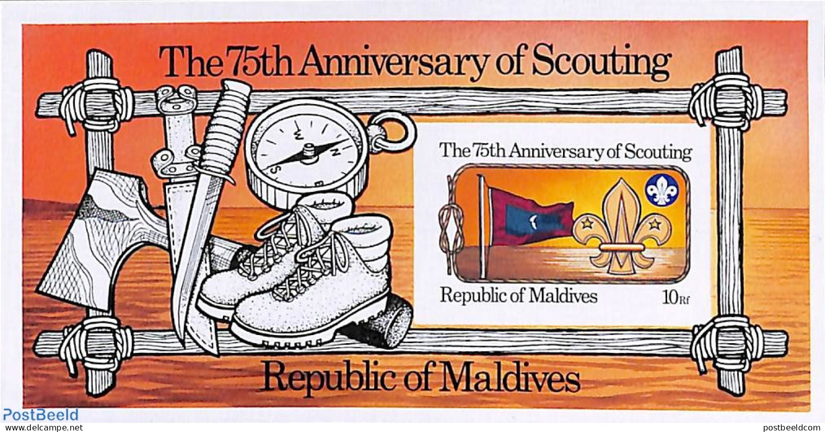 Maldives 1982 75 Years Scouting S/s Imperforated, Mint NH, Sport - Scouting - Malediven (1965-...)