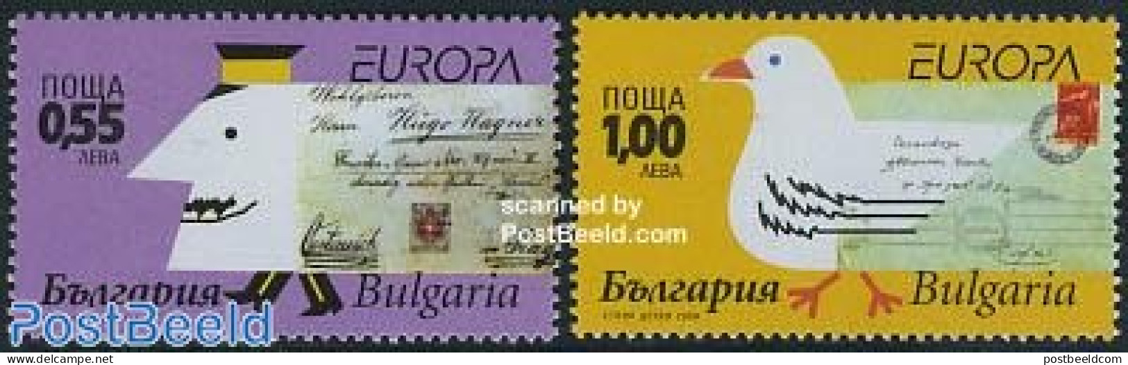 Bulgaria 2008 Europa, Letters 2v (from Booklet), Mint NH, History - Nature - Europa (cept) - Birds - Post - Stamps On .. - Nuevos