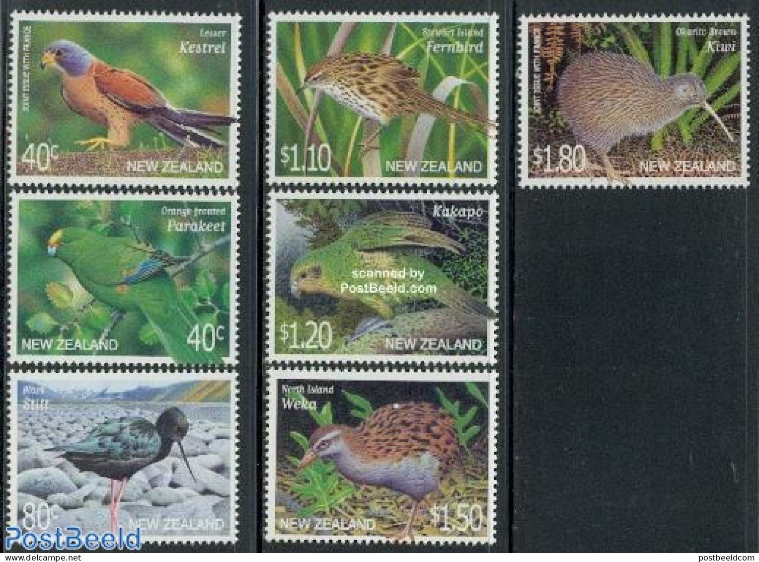 New Zealand 2000 Birds 7v (2w Joint Issue With France), Mint NH, Nature - Various - Birds - Joint Issues - Unused Stamps