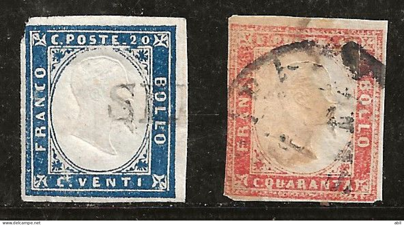 Italie 1955-1863 N°Y.T. ;  12 Et 13 (état Moyen) Obl. - Sardegna