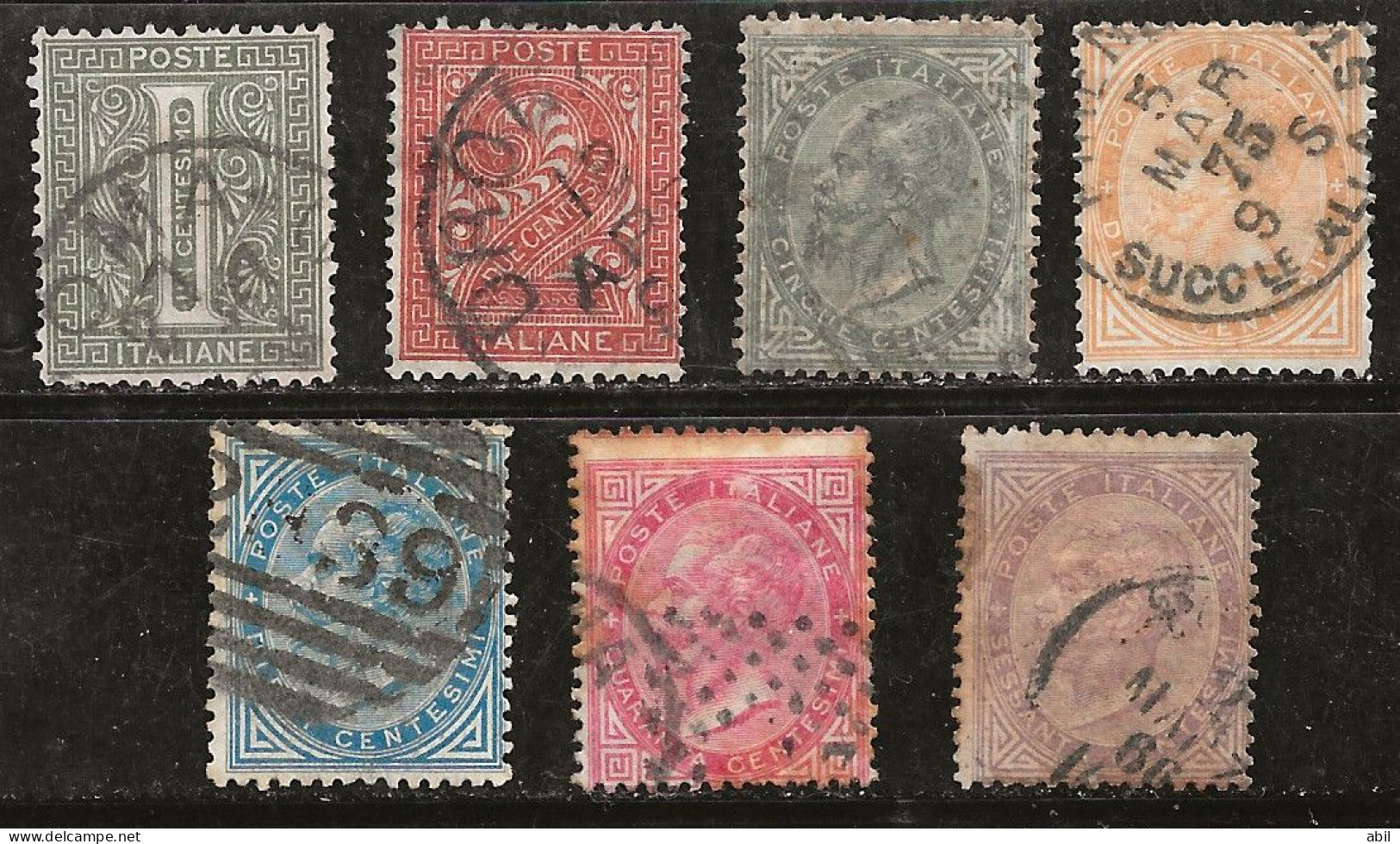 Italie 1863-1877 N°Y.T. ;  12 à 16,19 Et 20 Obl. - Gebraucht