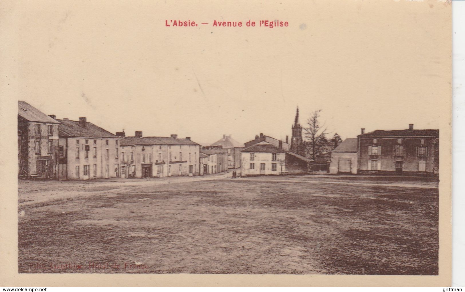 L'ABSIE AVENUE DE L'EGLISE 1915 CPA GLACEE TBE - L'Absie