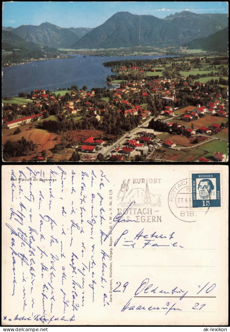 Ansichtskarte Bad Wiessee Panorama-Ansicht, Tegernsee Aus Der Vogelschau 1965 - Bad Wiessee