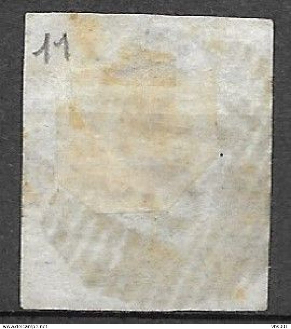 OBP11 Met 4 Randen En Met Balkstempel P76 Louvain (zie Scans) - 1851-1857 Medaillons (6/8)