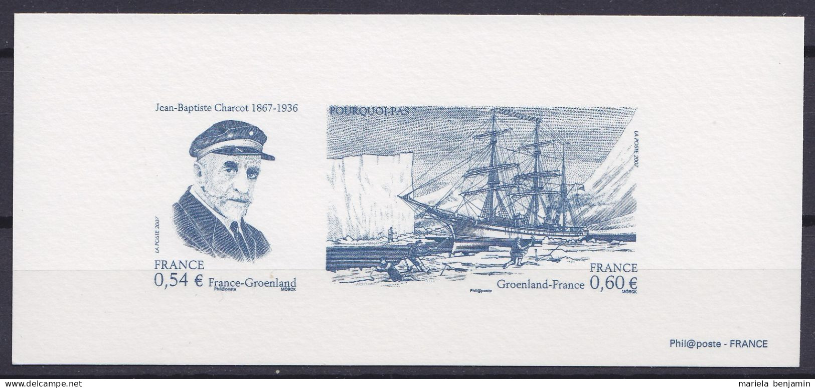 France - Gravure N°P4110 Jean-Baptiste Charcot 2007 - Explorateurs & Célébrités Polaires