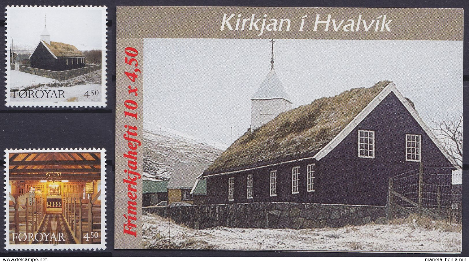 Féroé - 322/23 + C322 ** Noël - Eglise De Hvalvik 1997 - Färöer Inseln