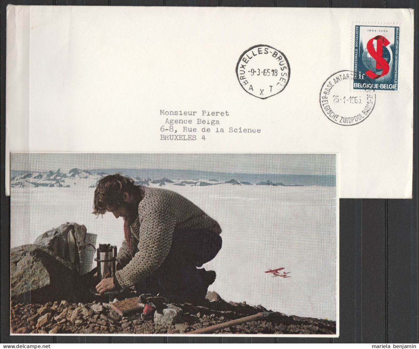 Belgique – Lette + Carte De Voeux 2e Expédition Antarctique Belgo-Néerlandaise- Càd Base Roi Baudouin 25-1-1965 - Antarctische Expedities