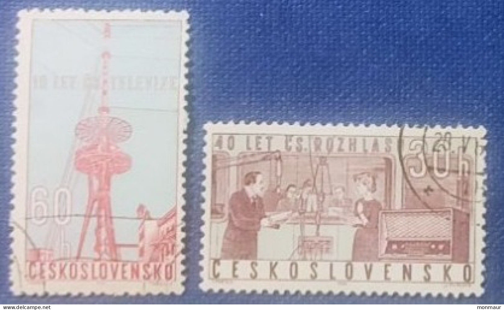 CECOSLOVACCHIA  1963 ANNIVERSARIO TELEVISIONE E RADIO - Used Stamps