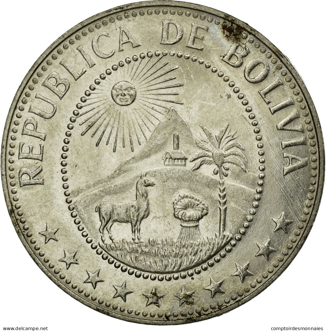 Monnaie, Bolivie, 50 Centavos, 1974, TTB, Nickel Clad Steel, KM:190 - Bolivië