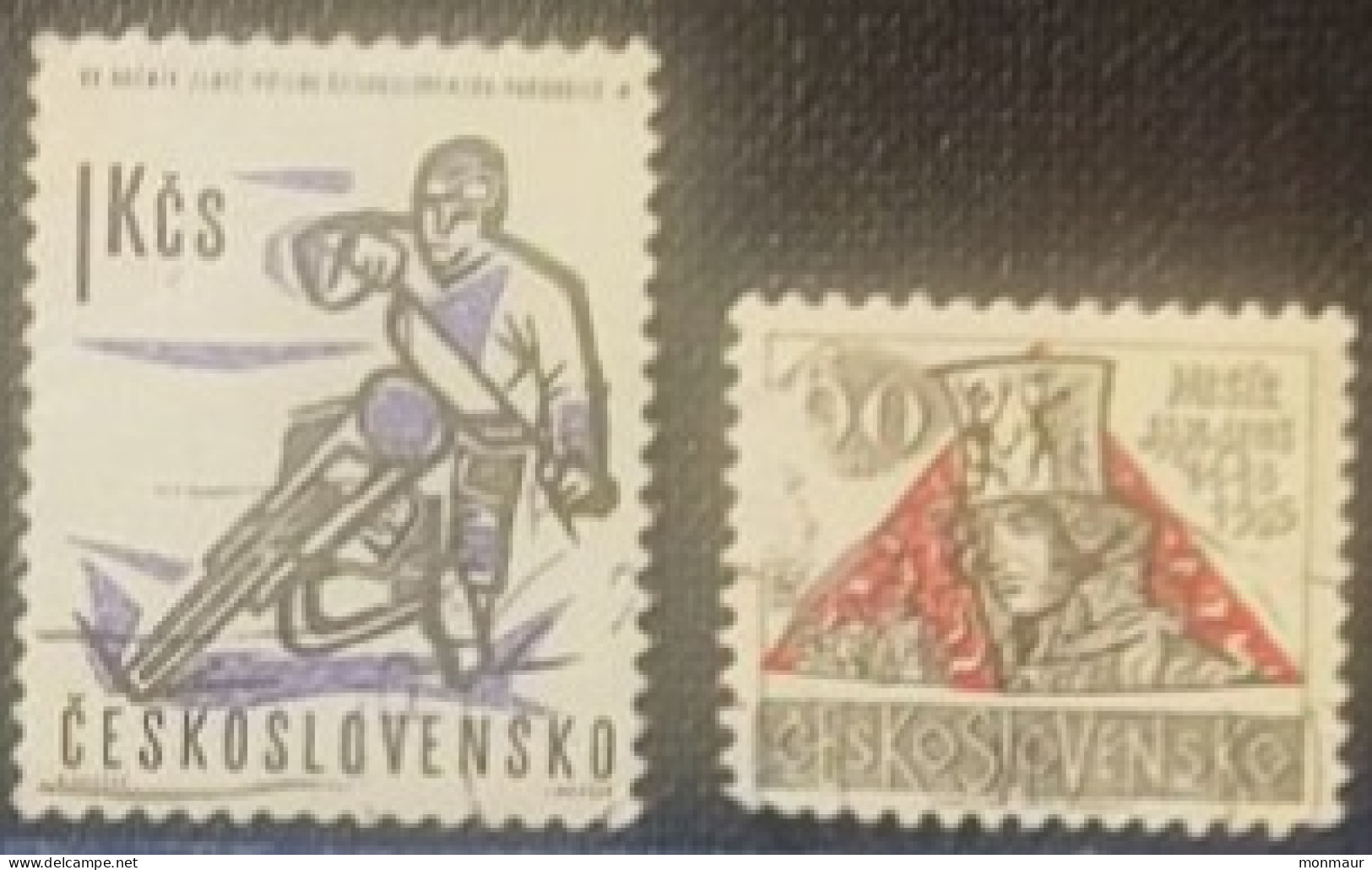 CECOSLOVACCHIA  1963-65 MOTOCICLISMO-FEDERAZIONE INTERNAZIONALE LAVORATORI - Used Stamps