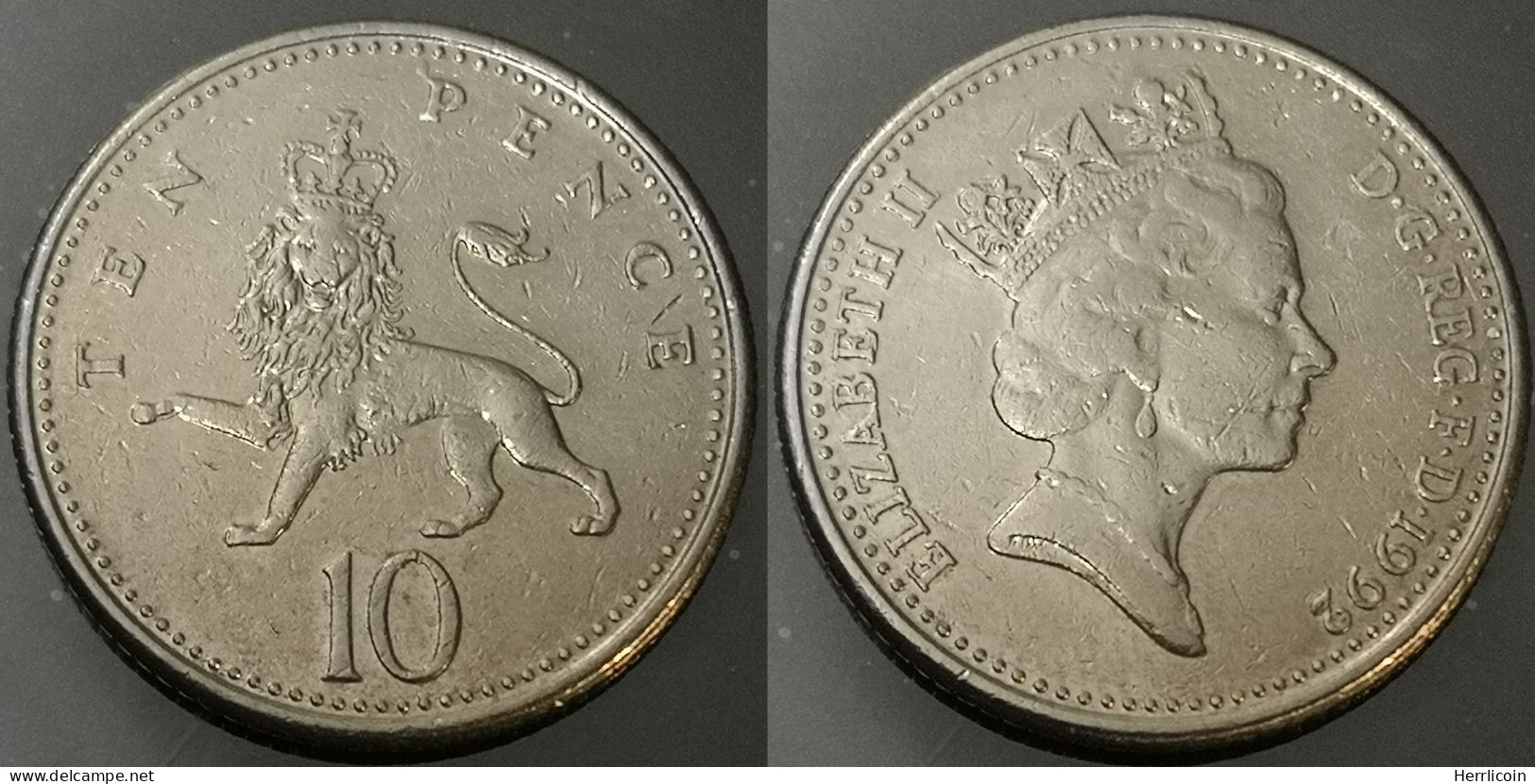 Monnaie Royaume Uni - 1992 - 10 Pence Elizabeth II 3e Effigie Petit Module - 2 Pence & 2 New Pence